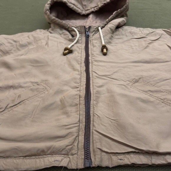 Vintage 90s Silk Bomber Jacket Cropped with Hood - Picture 5 of 15